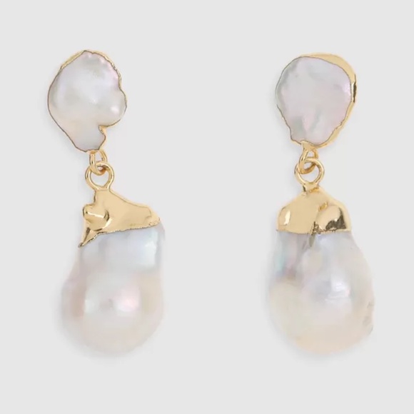 πHPπ Arms of Eve Gold Plated Baroque Pearl Earrings - Picture 4 of 9